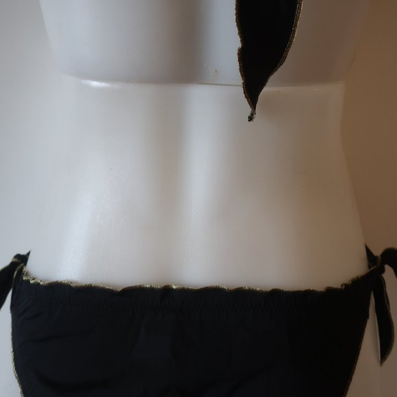 WOMENS LE BAIN BY ETAM BLACK GOLD BANDEAU SWIMSUIT BIKINI XS UK/8 US/4 * - Picture 10 of 11